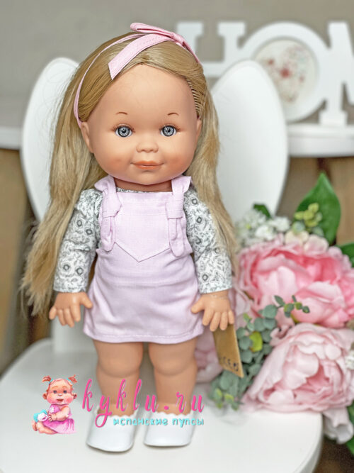 Кукла Бетти в розовом сарафане с длинными волосами