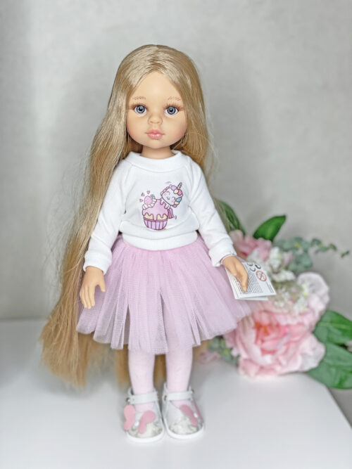 Кукла Карла рапунцель в розовом