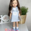 Кукла Мали в голубом сарафане в клеточку