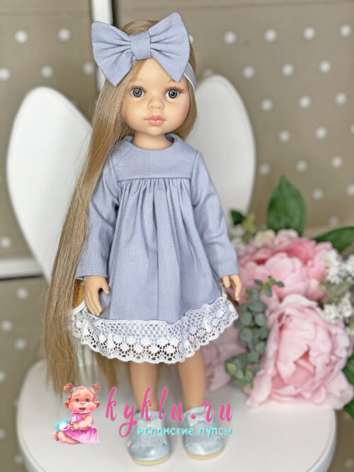 Кукла Карла рапунцель в голубом платье