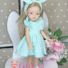 Кукла Маника в голубом платье из муслина