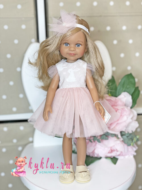 Кукла Клео Ирис в розовом платье с зайчиками 32 см от Paola Reina