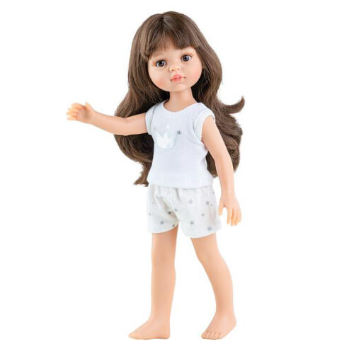 Кукла Кэрол брюнетка с челкой в пижаме